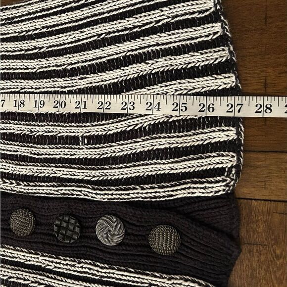 Pure Brand Black White English Handmade Cotton Cardigan Sweater Medium Large - Picture 6 of 12